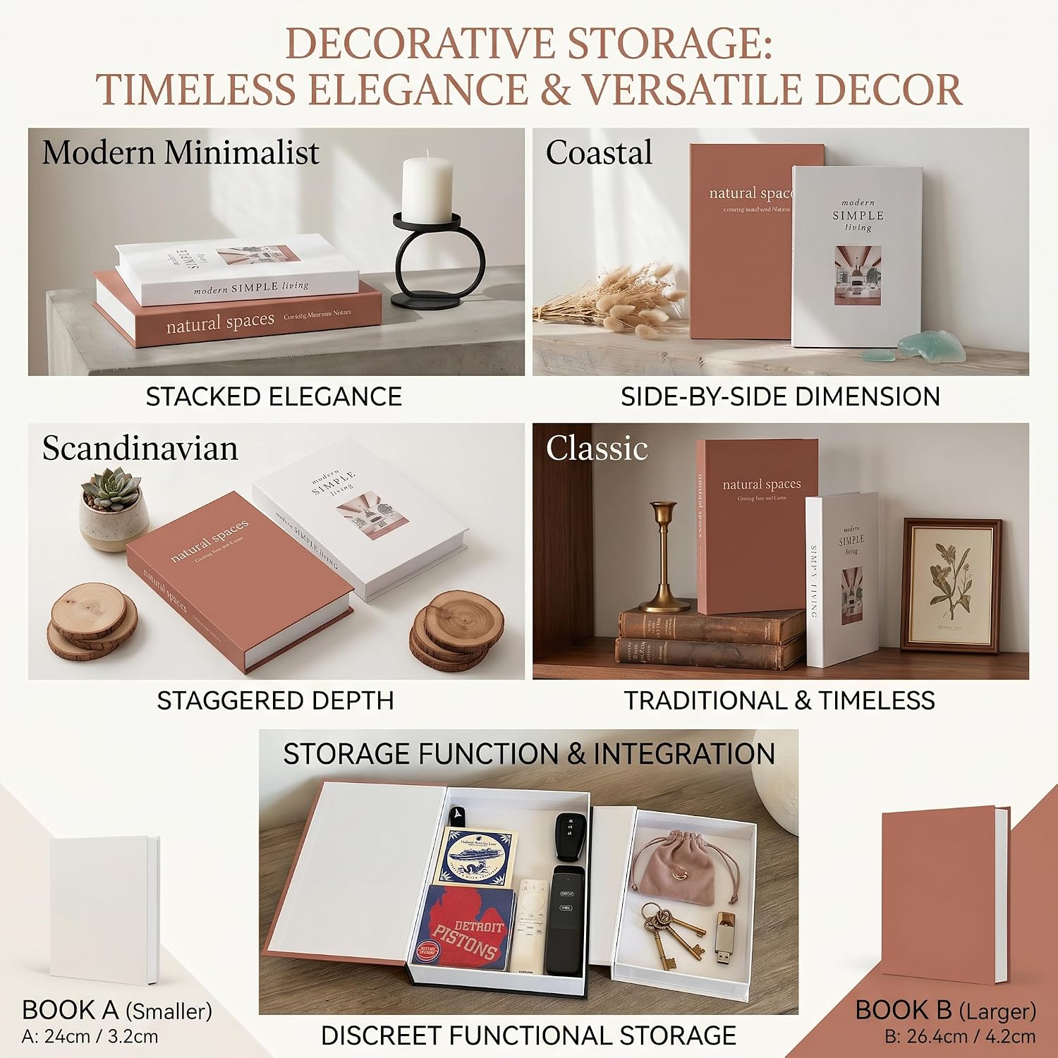 Decorative Faux Books Hidden Storage Hardcover Book — Set of 2 photo 5
