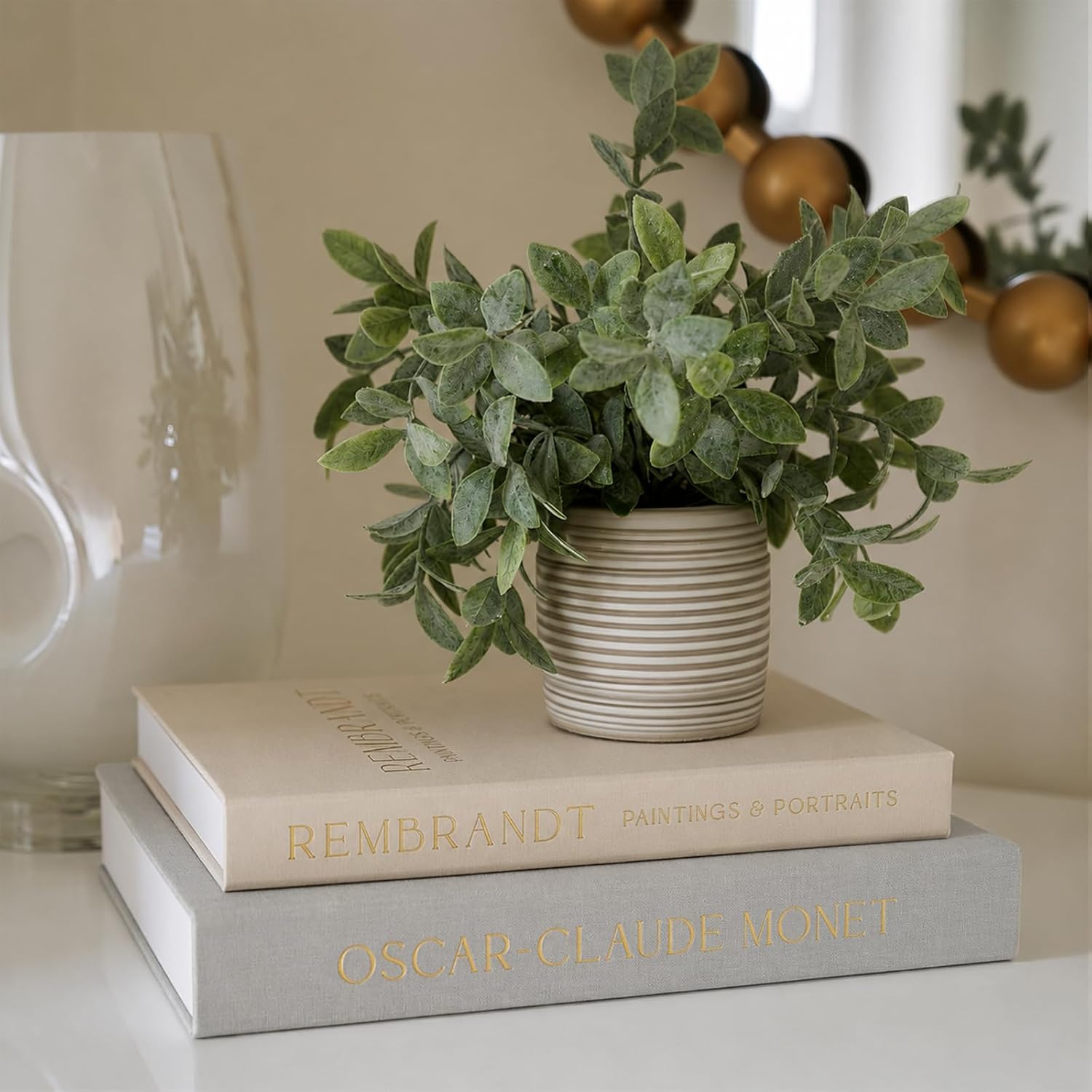 DelSol Decorative Faux Fake Books Linen-Covered — Set of 2 decorative books