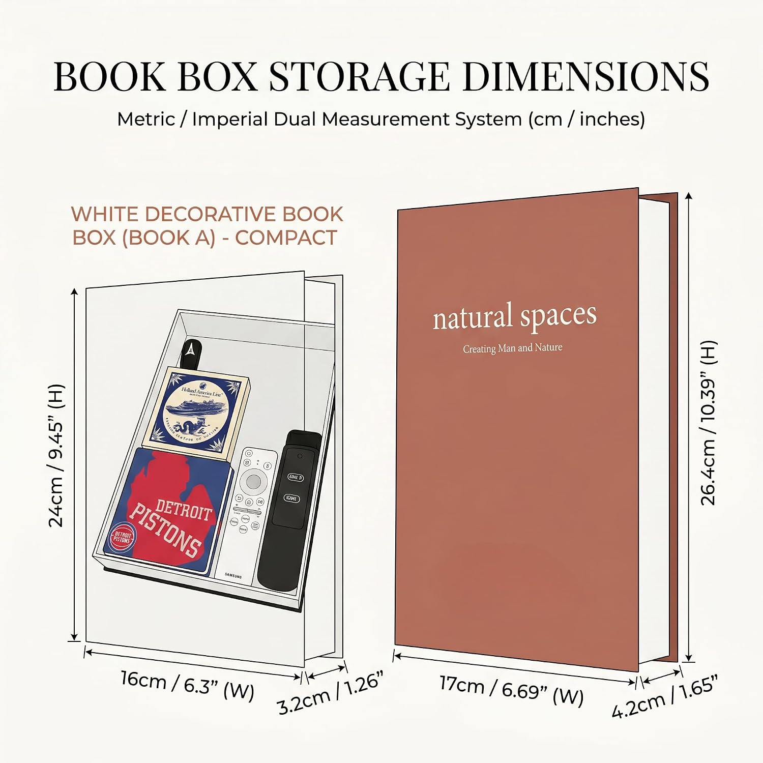 Decorative Faux Books Hidden Storage Hardcover Book — Set of 2 styled in a home