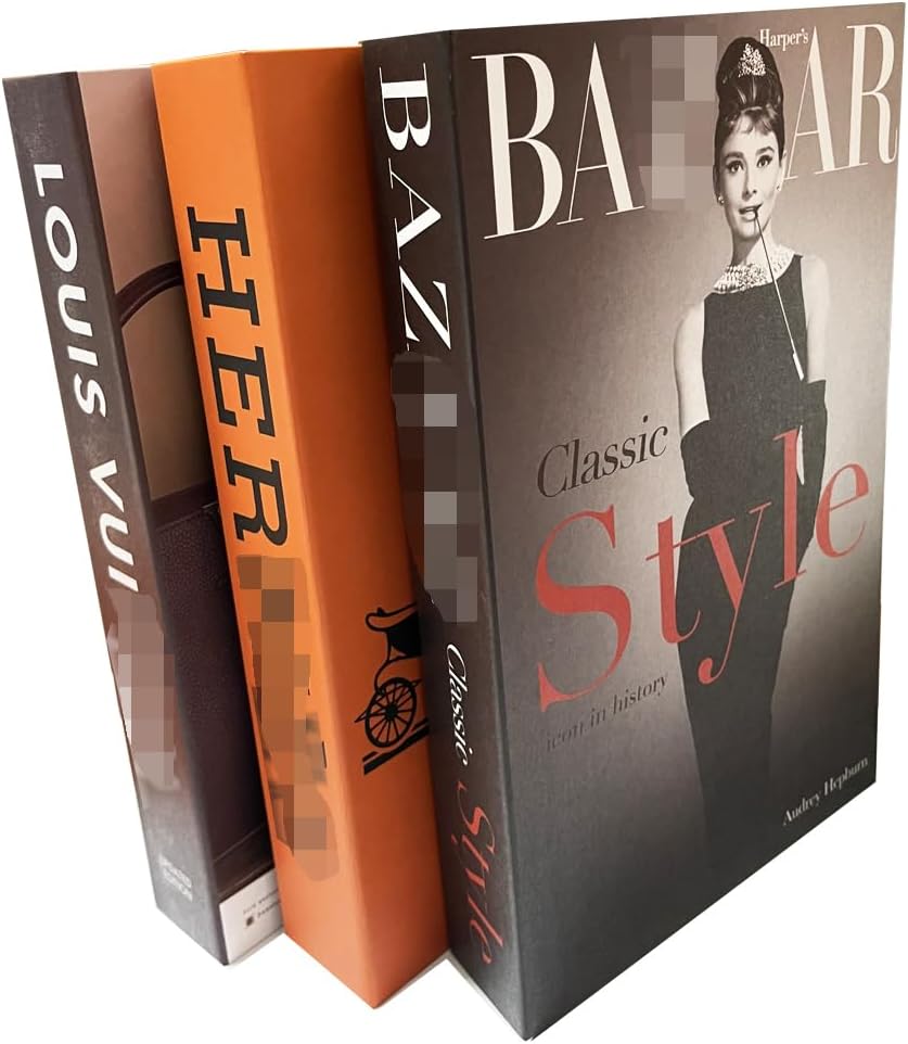 Large Decorative Faux Books — Set of 3 styled in a home