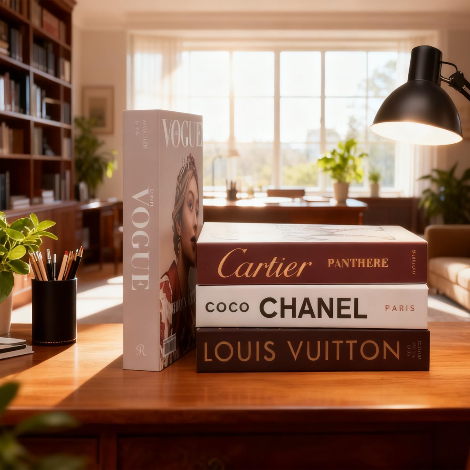 Decorative Fake Books Hardcover Stacked Display — Set of 4 photo 6