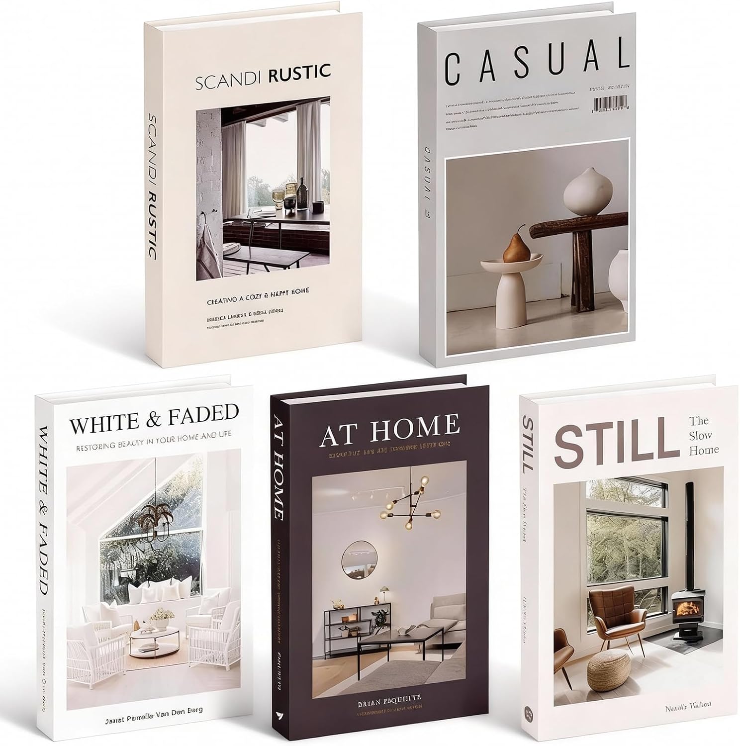 Decorative Faux Books Set — Set of 5 in Style A, styled in an Australian home