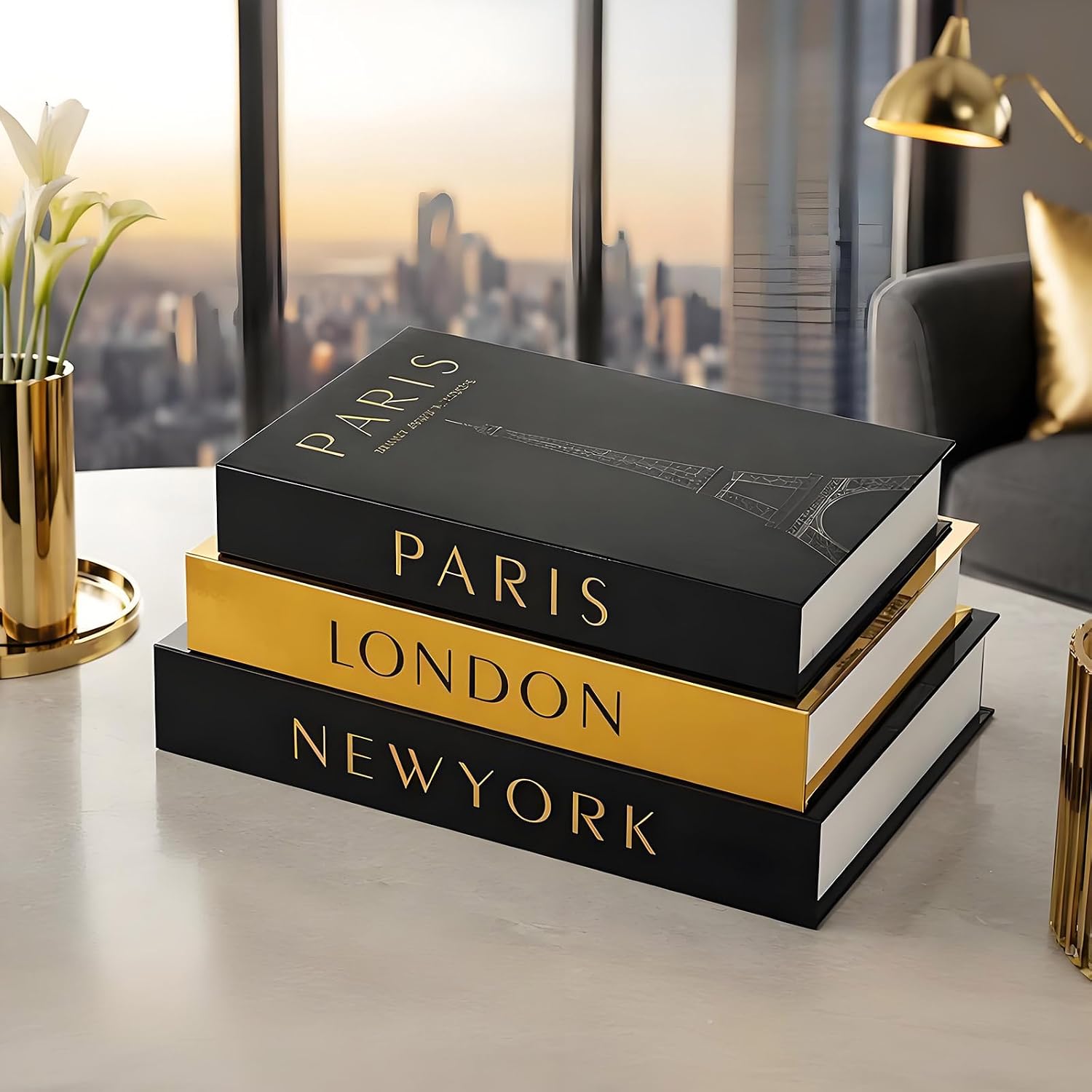 Decorative Book Storage Boxes — Set of 2 decorative books