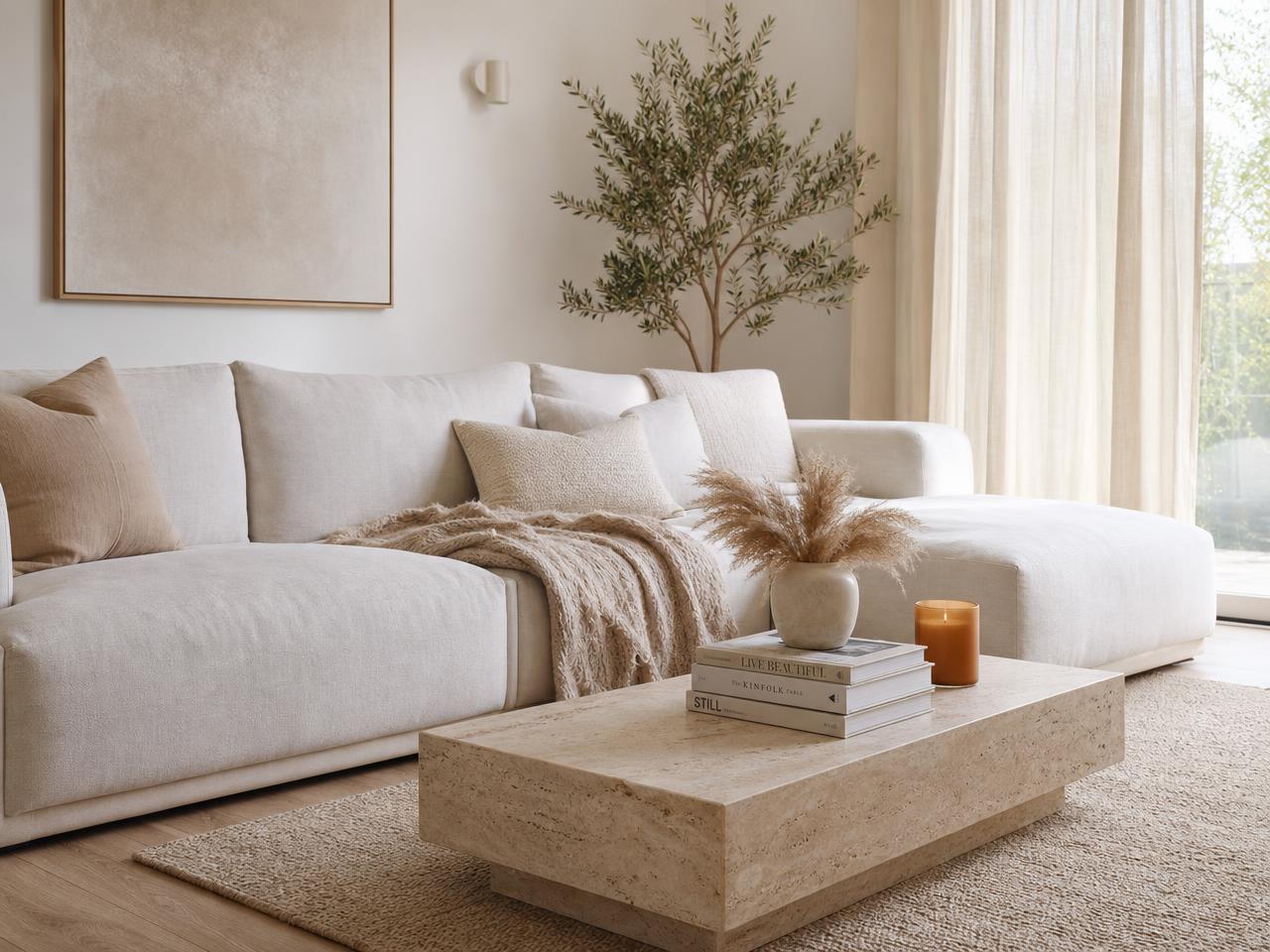 Decorative books styled on a console table